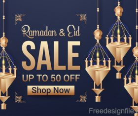 Eid mubarak sale background vector design 04