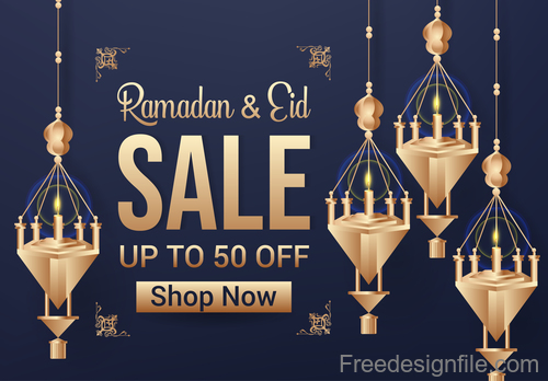 Eid mubarak sale background vector design 04