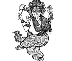 Elephant Man vintage decorative design vector