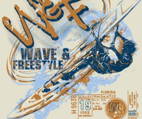 Extreme sports vintage poster template vectors 01