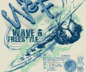 Extreme sports vintage poster template vectors 02