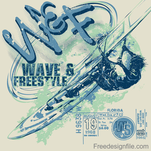 Extreme sports vintage poster template vectors 02