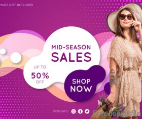 Fashion discounts and sale poster template vector 01