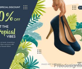 Fashion discounts and sale poster template vector 02