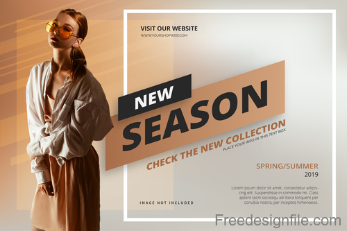 Fashion discounts and sale poster template vector 04