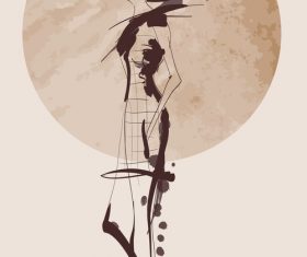 Fashion girls hand drawn illustration vectors 03