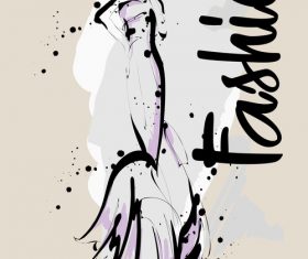 Fashion girls hand drawn illustration vectors 07