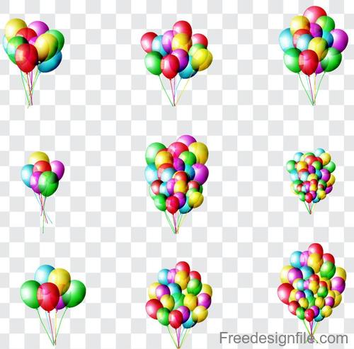 Festival colored balloons illustration vector 01