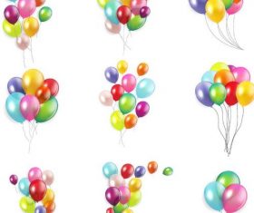 Festival colored balloons illustration vector 02
