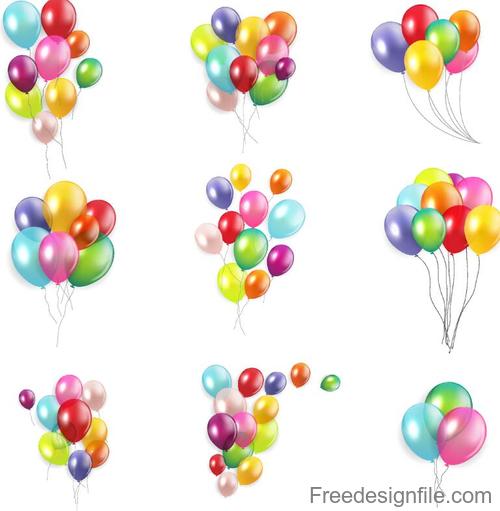 Festival colored balloons illustration vector 02