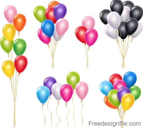 Festival colored balloons illustration vector 03