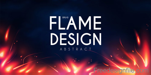 Flame design abstract background vector 01