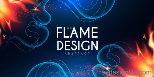 Flame design abstract background vector 05