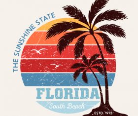 Florida South Beach Logo design vector