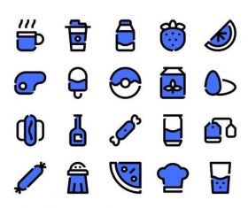 Food and Beverages blue icons