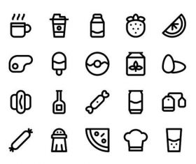 Food and drink outline icons