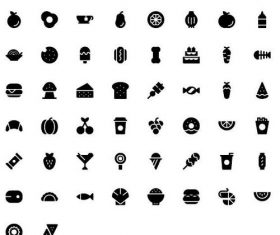 Foods Solid icons set