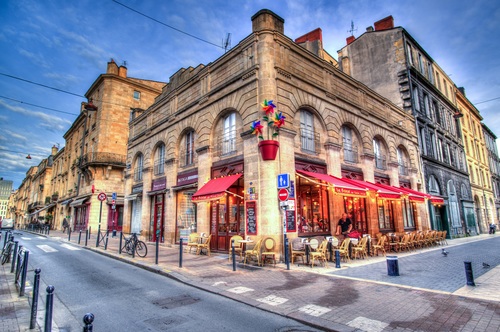French street corner cafe Stock Photo