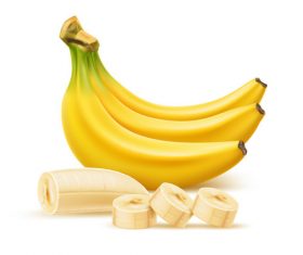 Fresh banana vector illustration material