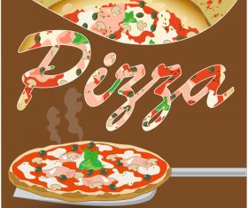 Fresh pizza vector background design