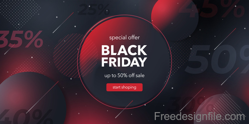 Futuristic black friday sale template vector