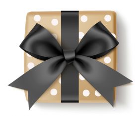 Gift box with black bows vector design