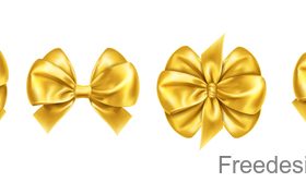 Gloden bows illustration vector design