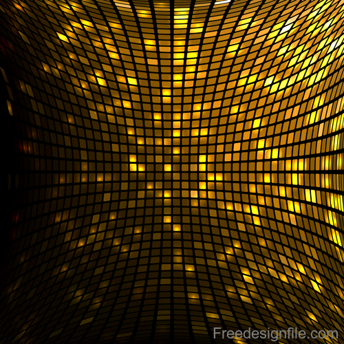 Gold shining mosaic background vector design 04