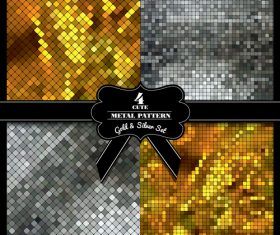 Gold with silver mosaic background vector