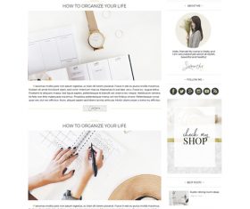 Golden with Pink Styles Blog PSD Template