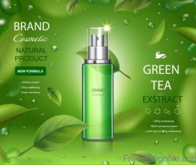 Green Tea Moisturiser poster template vector
