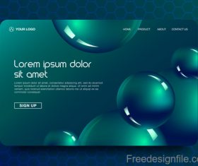 Green website background template vector 01