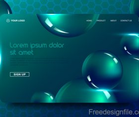 Green website background template vector 02
