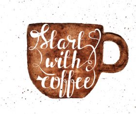 Hand drawn coffee cup stain vector