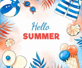 Hand drawn summer frame design vector 01