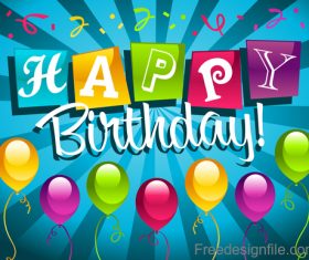 Happy birthday celebration and balloons vector