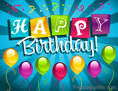 Happy birthday celebration and balloons vector