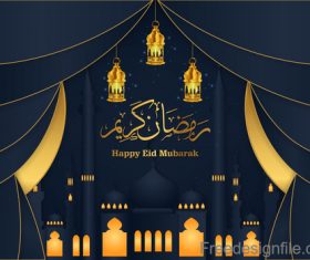 Happy eid mubarak festival design vector