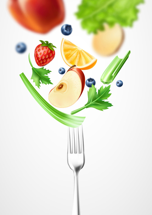 Healthy food background illustration vector material 04