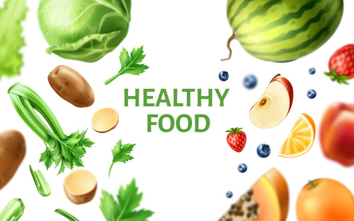 Healthy food background illustration vector material 05