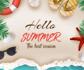 Hello summer best season vector design