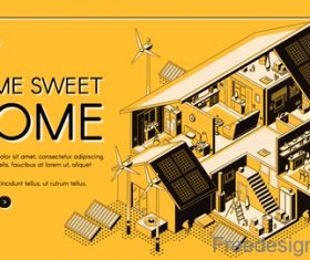 Home sweet isometric template design vector