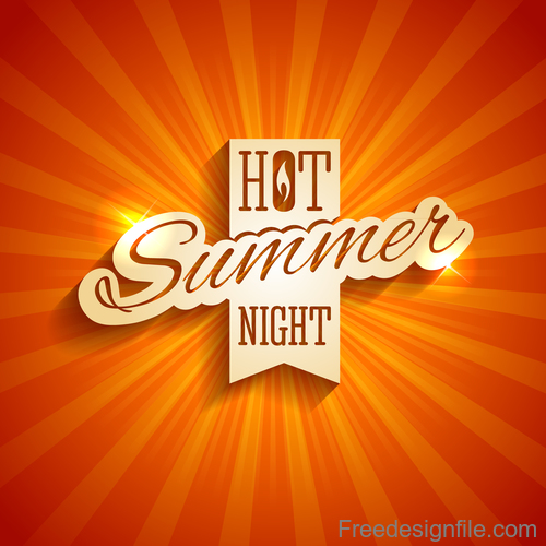 Hot summer night logo design vector