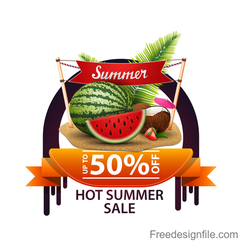 Hot summer sale and discount background vector 03