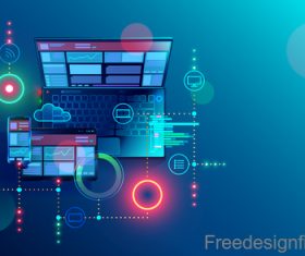 Internet digital technologies design vectors 02