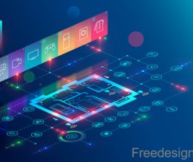 Internet digital technologies design vectors 04