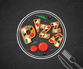 Italian pizza backgorund vector design 02