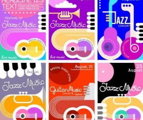 Jazz music festival poster template vector