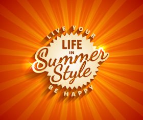 Life in summer style logo design vector