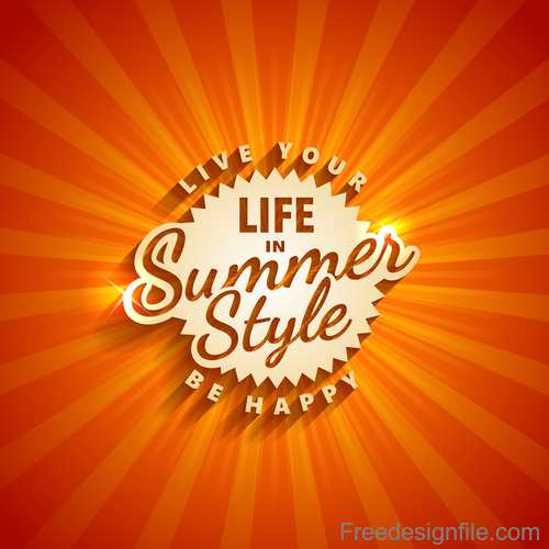 Life in summer style logo design vector